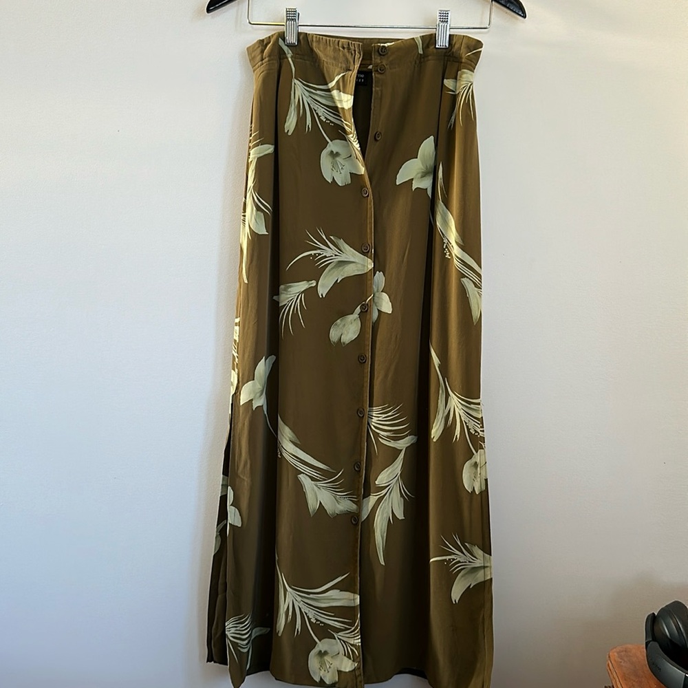 Vintage 90s silk skirt set